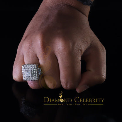 DiamondCelebritees 925 Sterling Yellow Silver 14.0ct Cubic Zirconia Square Womens Gifts Ring Size 8