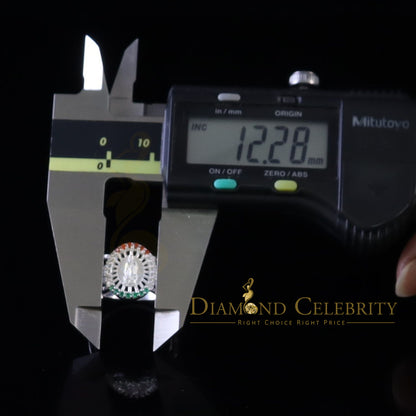 DiamondCelebritees 925 White Virgin Merry Red & Green Round Shape CZ Women's Religious Ring SZ 8