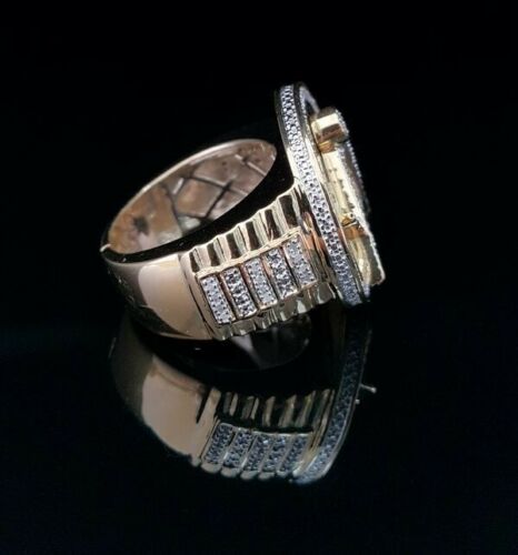0.25 CT Diamond Men's Silver 925 Yellow Adjustable Masonic Ring From SZ 10 to 12