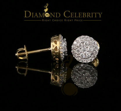 DiamondCelebritees  925 Sterling Yellow Silver 0.88ct Cubic Zirconia Round Women's Stud Earrings