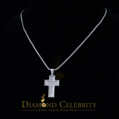 DiamondCelebritees Cubic Zirconia Attractive 1.38ct Sterling Silver CROSS White Necklace Pendant