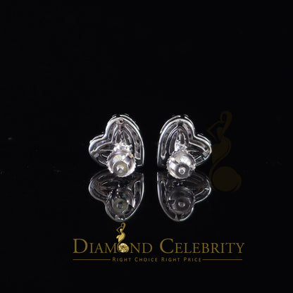 Diamondcelebritees 1.00ct Moissanite White 925 Sterling Silver Women's Heart Shape Nugget Earrings