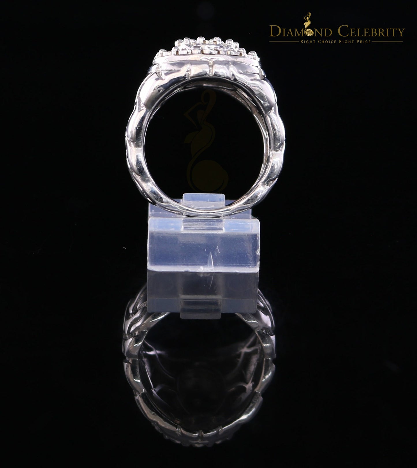 DiamondCelebritees 0.30CT Real Diamond Men's 925 Sterling Silver White Ring Size 8 Antique Design