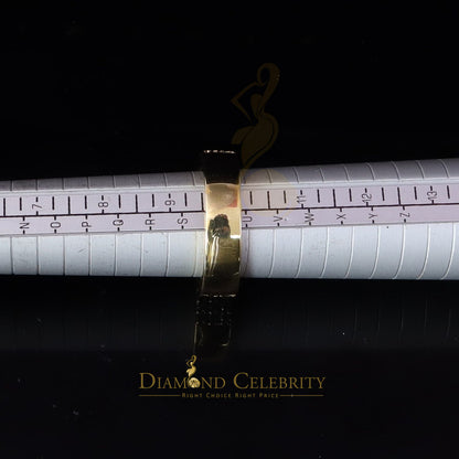 DiamondCelebritees Men's 925 Silver Yellow 2.00ct VVS D Moissanite 3 Row Wedding Band Ring Size 10