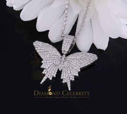 DiamondCelebritees White 925 Sterling Silver Butterfly Shape Pendant with 3.36ct Cubic Zirconia