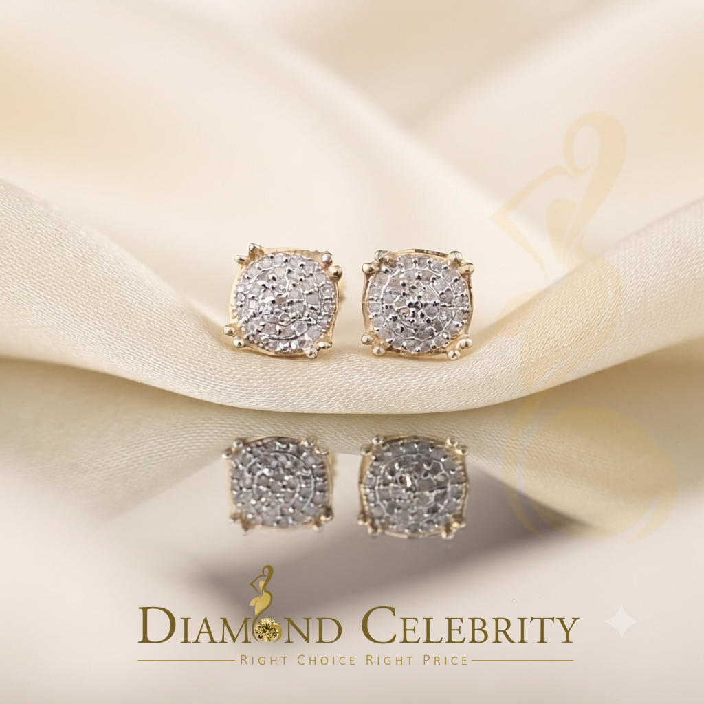 DiamondCelebritees 0.15ct Diamond 925 Sterling Silver Yellow For Men's / Women's Round Earrings
