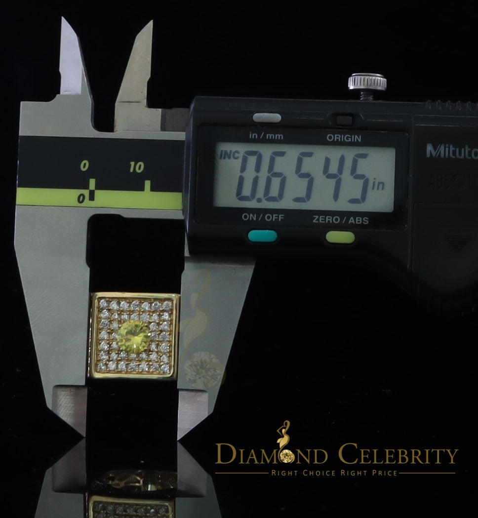 DiamondCelebritees 925 Sterling Yellow Silver Square Shape Cubic Zirconia 9.50ct Womens Ring Size7