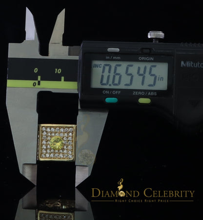 DiamondCelebritees 925 Sterling Yellow Silver Square Shape Cubic Zirconia 9.50ct Womens Ring Size7