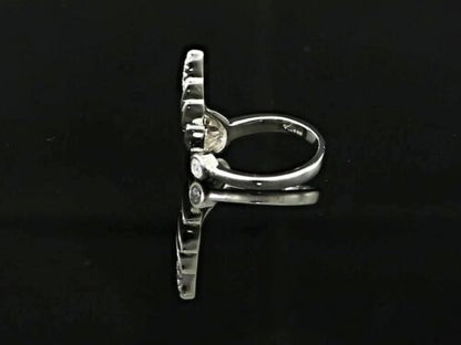 DiamondCelebritees 925 Sterling White Silver Angel Wing Ring Size 6.5 with 1.50ct Cubic Zirconia