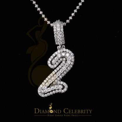 DiamondCelebritees Promise Numeric Number '1' Sterling Silver Pendant White Cubic Zirconia Stone
