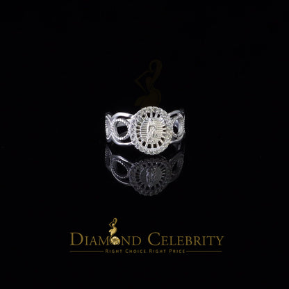 DiamondCelebritees Our Lady Guadalupe White CZ 925 Silver Virgin Merry in Aura Women's Ring SZ 10