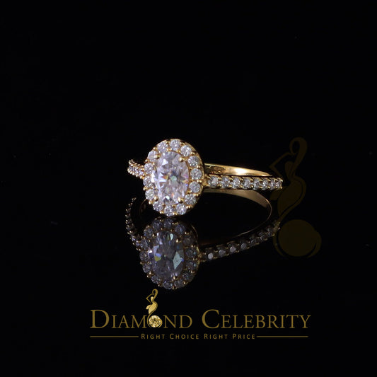 King Of Blings  10K Yellow Gold 1.50CT 'VVS' 'FL' D clr Oval Cut Moissonite Womens Ring Size 7