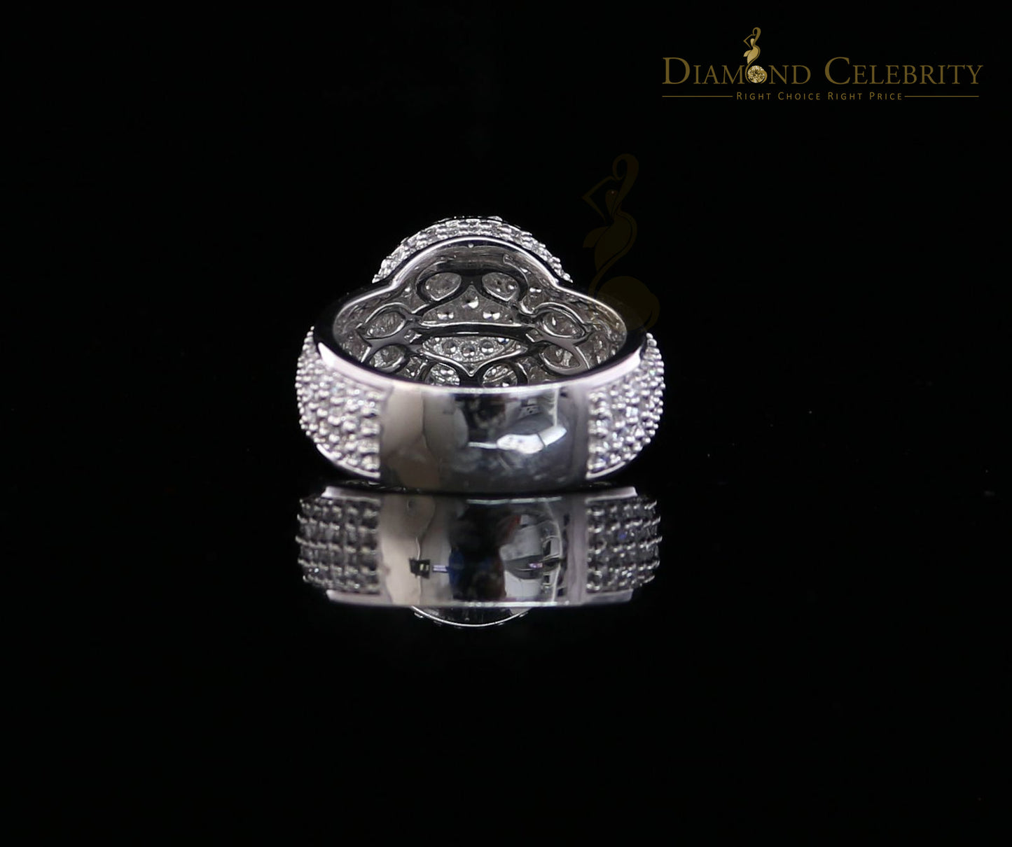 DiamondCelebritees Sterling White Silver Round-Shaped 4.75ct Cubic Zirconia Womens Ring Size 7.5