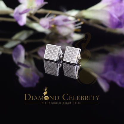 DiamondCelebritees 925 Sterling Silver 0.33ct Diamond Real For Women's & Men's White Stud Earrings