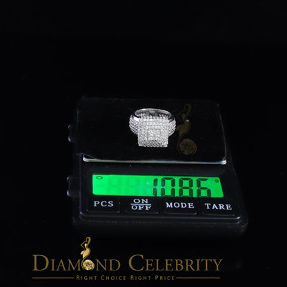 DiamondCelebritees 925 Silver White 8.50ct Cubic Zirconia Wide Square Womens Engagement Ring SZ 7.5