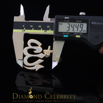 DiamondCelebritees Promising Yellow Sterling Silver Allah Shape Pendant with 2.77ct Cubicn Zirconia