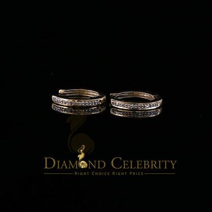 DiamondCelebritees 0.10ct Diamond 925 Sterling Silver Yellow Hoop Stud Earrings For Men's / Women's