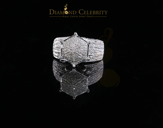 DiamondCelebritees Real Diamond 0.20CT Womens Sterling Silver White Cocktail Engagement Ring SZ 7