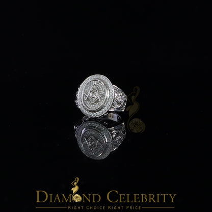 DiamondCelebritees 925 Silver White 1.75ct Cubic Zirconia Oval Wide Band Cocktail Men's Ring SZ 10