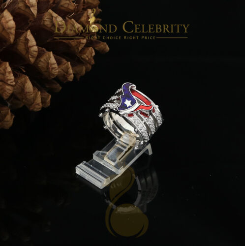 DiamondCelebritees 925 Silver White 1.50ct Cubic Zirconia Texan Wide Band Cocktail Ring Size 10