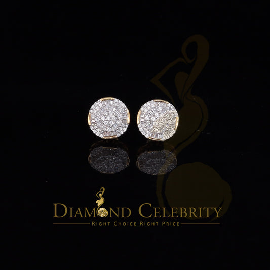 DiamondCelebritees  925 Sterling Yellow Silver 0.96ct Cubic Zirconia Round Womens Stud Earrings