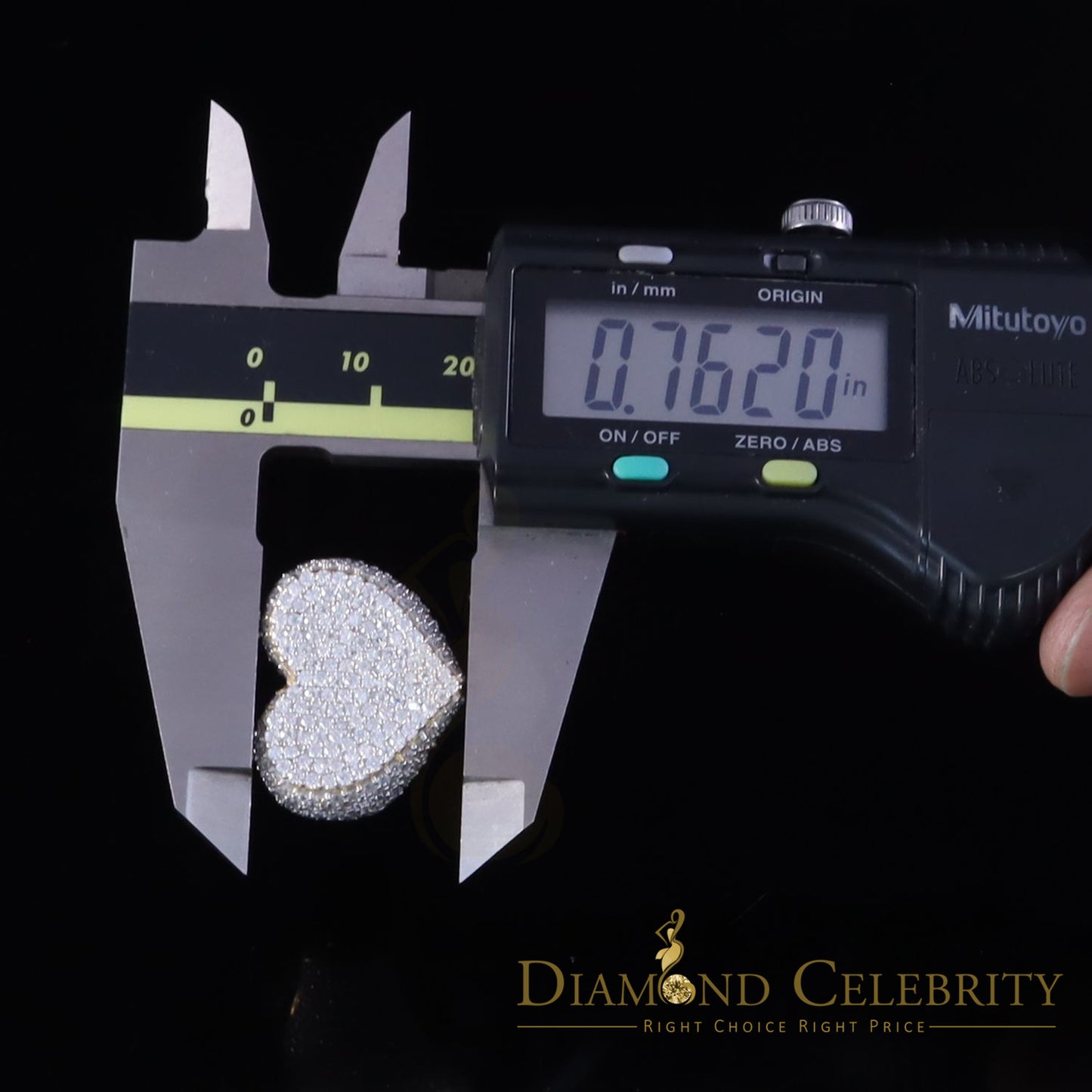 DiamondCelebritees Men's 925 Yellow Silver 5.00ct VVS 'D' Round Moissanite Heart Ring Size 8