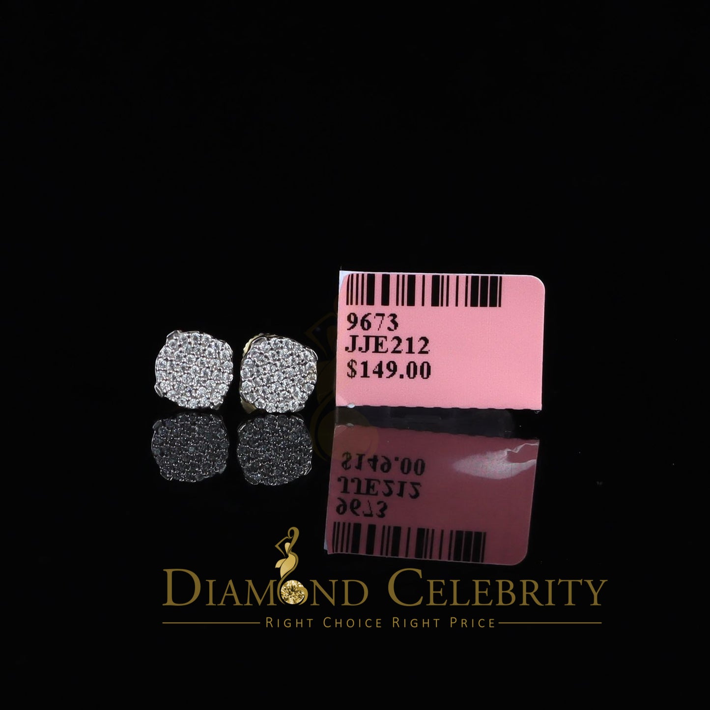 DiamondCelebritees  925 Yellow Sterling Silver 0.74ct Cubic Zirconia Round Women's Stud Earrings