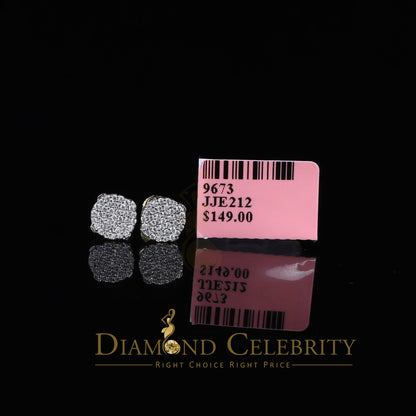DiamondCelebritees  925 Yellow Sterling Silver 0.74ct Cubic Zirconia Round Women's Stud Earrings