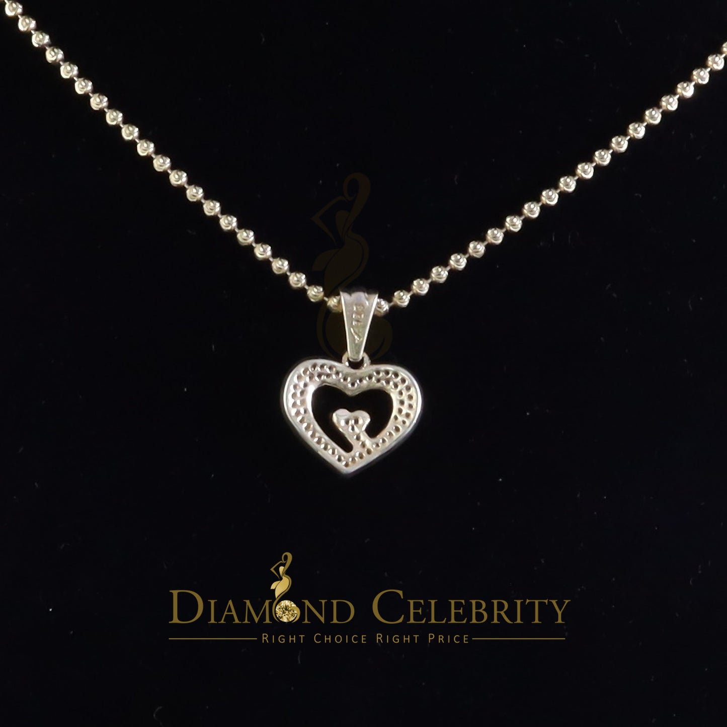 DiamondCelebritees Promising Yellow Sterling Silver Heart Pendant with 2.38 Grams w/ Cubic Zirconia