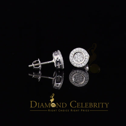 DiamondCelebritees  Aretes Para Hombre 925 White Silver Women's 0.5ct Cubic Zirconia Round Earrings