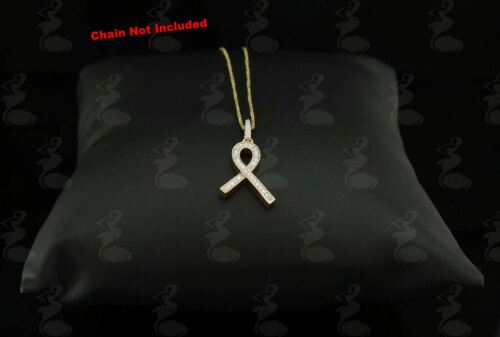 DiamondCelebritees 925 Sterling Silver Fashion Ribbon Shape Pendant Yellow 0.26ct Cubic Zirconia
