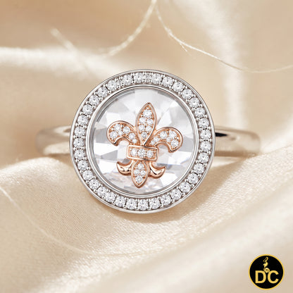 DiamondCelebritees White 0.50ct 925 Sterling Silver Fleur de lis Cubic Zirconia Women's Ring Size 7