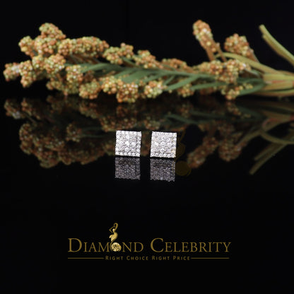 DiamondCelebritees  925 White Sterling Silver 0.74ct Cubic Zirconia Square Women's Stud Earrings