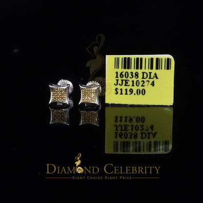 DiamondCelebritees 0.05ct Diamond 925 Sterling Silver White Stud Women's/ Men's Kite Shape Earrings