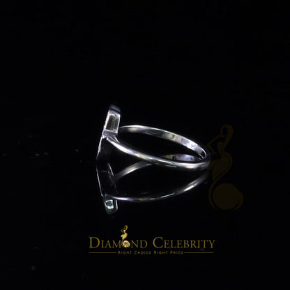 DiamondCelebritees 925 Sterling White Silver Shiny Hamsa 0.40ct Cubic Zirconia Women's Ring Size 6