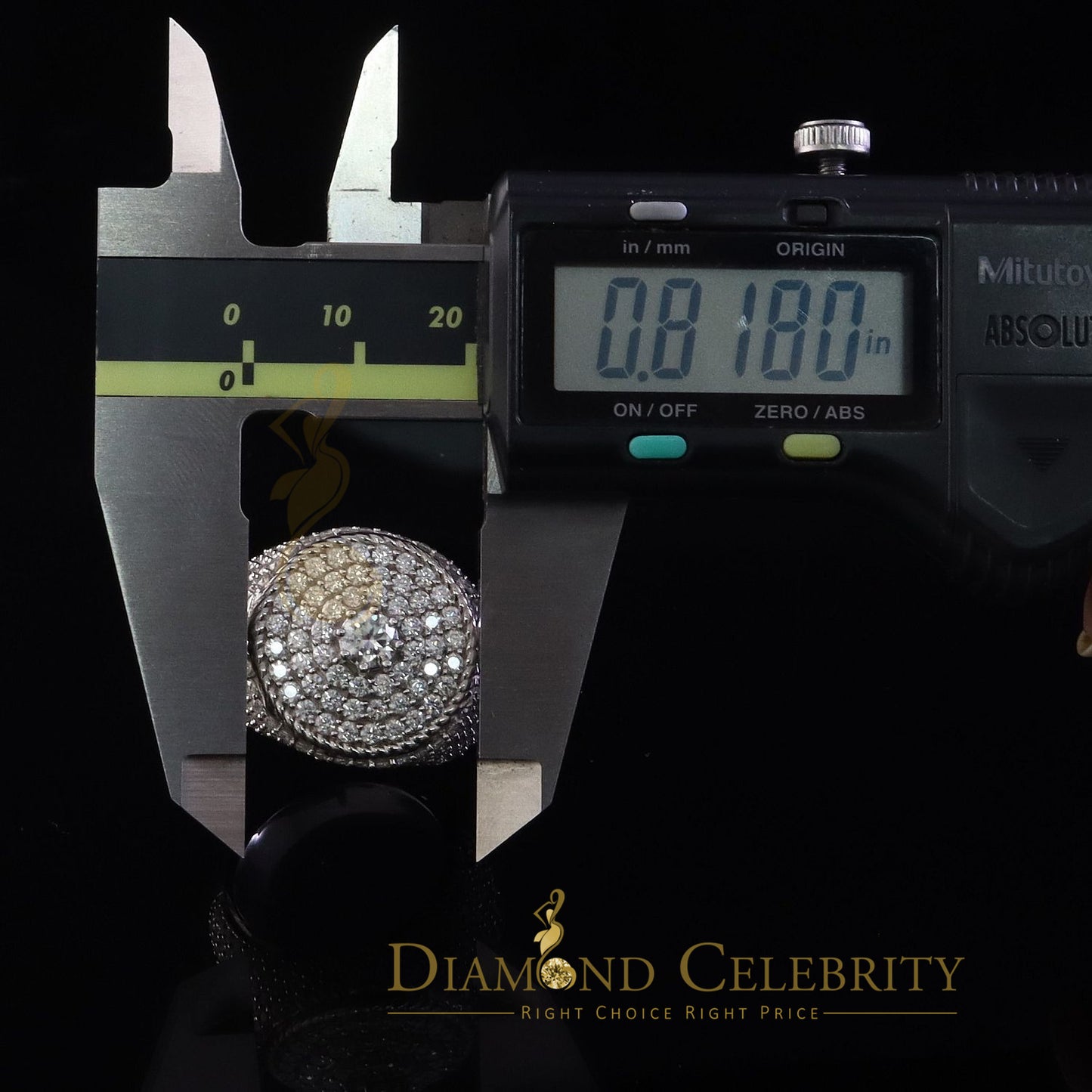 DiamondCelebritees 925 Silver White 6.00ct VVS 'D' Moissanite Stone Round Rings SZ 10 for Men's