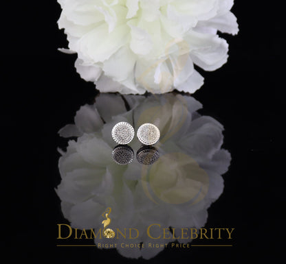 DiamondCelebritees 925 Sterling Silver 0.20 ct Diamond For Ladies & Men's White Stud Round Earrings