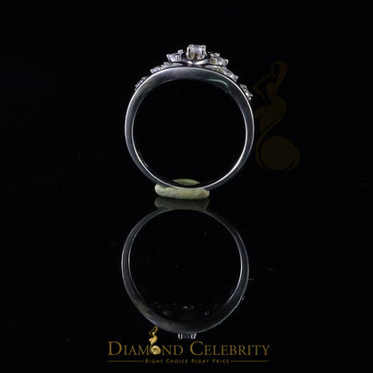 DiamondCelebritees Diamond Celebrity Womens 0.60ct Cubic Zirconia White Silver Crown Set Ring SZ 8