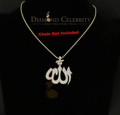 DiamondCelebritees Promising Yellow Sterling Silver Allah Shape Pendant with 2.77ct Cubicn Zirconia