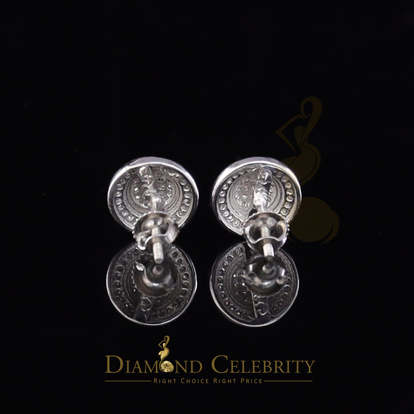 DiamondCelebritees 0.25ct Diamond 925 Sterling Silver White For Men's / Women's Round Earrings