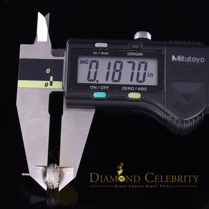 DiamondCelebritees 925 Sterling Silver White Hip Hop 0.15ct Diamond Men's & Women's Round Earrings