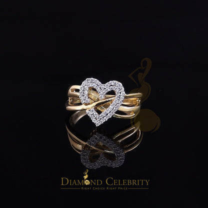 DiamondCelebritees 925 Silver 0.52ct Shiny Cubic Zirconia Yellow Heart Engagement Womens Ring SZ 7