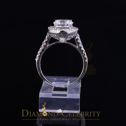 DiamondCelebritees 4.50ct Cubic Zirconia 925 White Silver Round Engagement Women's Ring Size 7