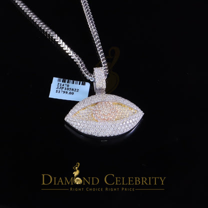 Diamondcelebritees  5.0ct VVS D Moissanite White Yellow Silver Charm Evil Eye Pendant Men's /Women's