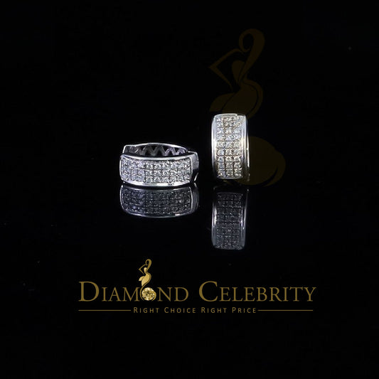 DiamondCelebritees  White 925 Sterling Silver 0.40ct Cubic Zirconia Women's & Men's Hoop Earrings
