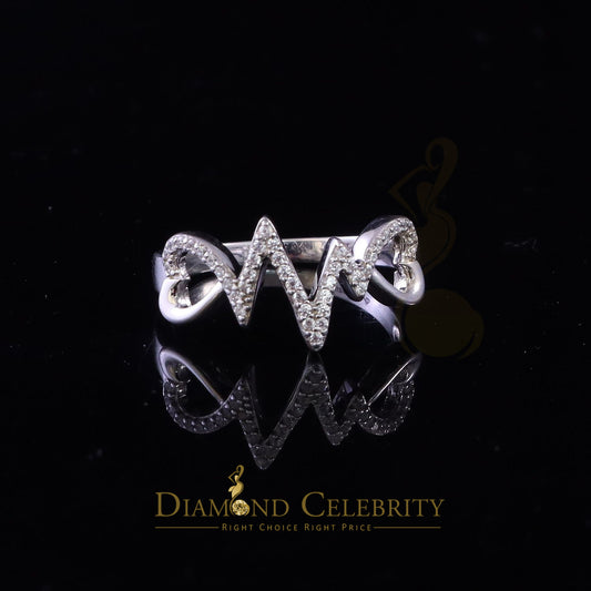 DiamondCelebritees Diamond Celebrity 0.50ct Cubic Zirconia White Silver Womens Hearts Ring Size 8