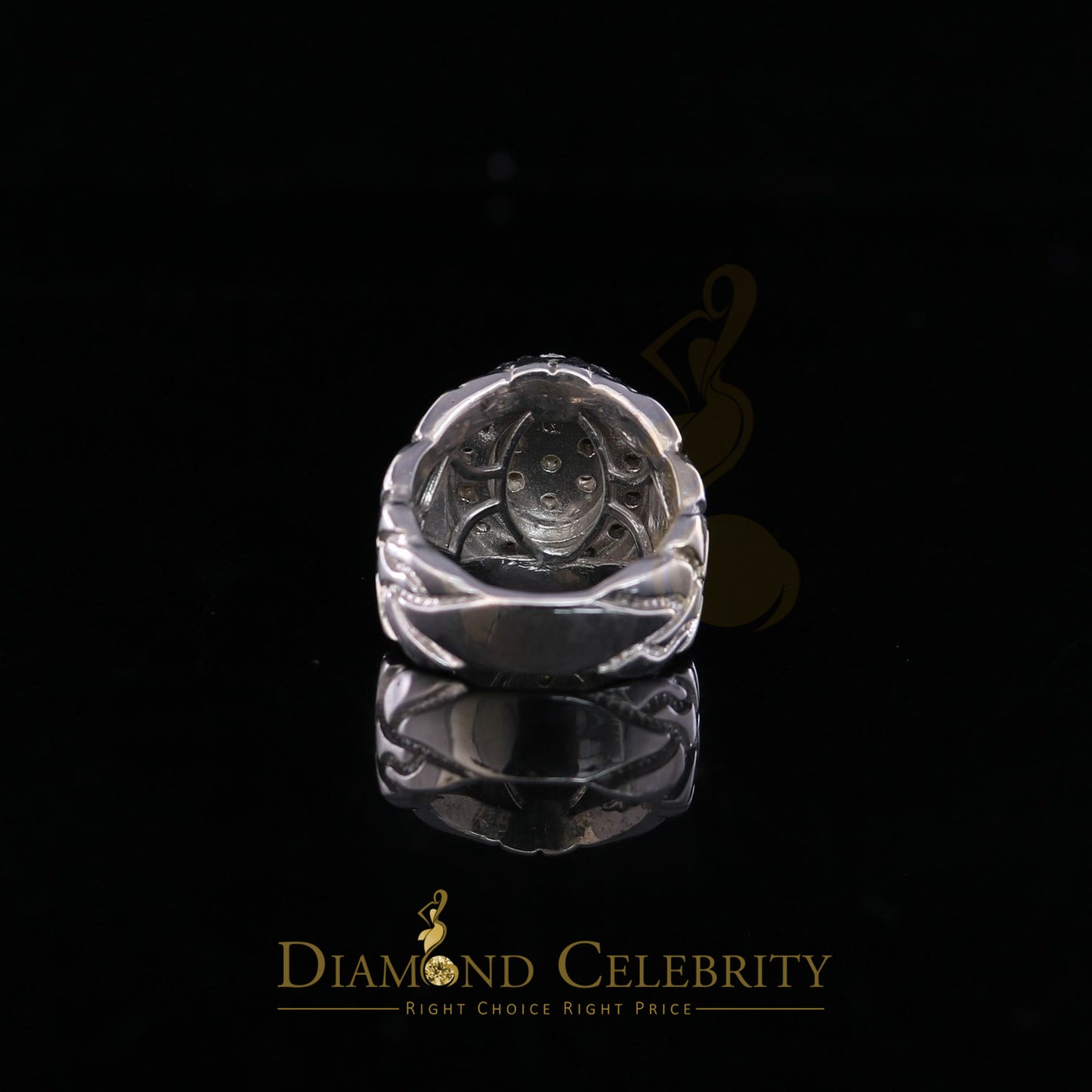 DiamondCelebritees 0.30CT Real Diamond Men's 925 Sterling Silver White Ring Size 8 Antique Design