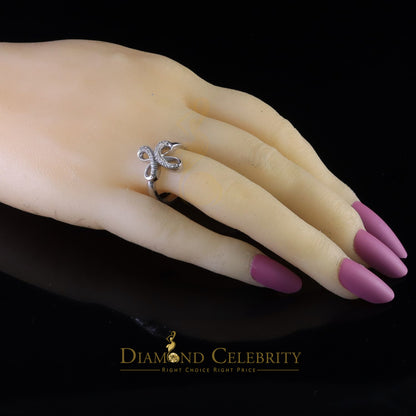 DiamondCelebritees Diamond Celbrity Cubic Zirconia 0.20ct White Silver Set Womens Cross Ring Size 7