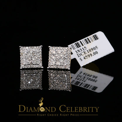 DiamondCelebritees 10K Real Yellow Gold with 1.20CT Real Diamond Men's/Women's Stud Earrings