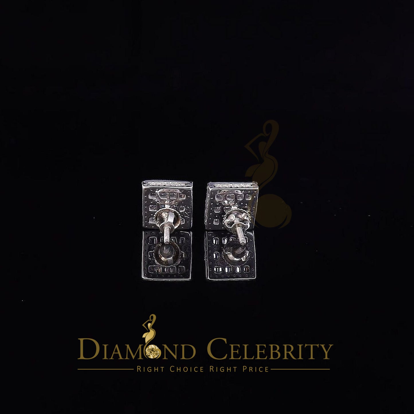 DiamondCelebritees  Hip Hop Screw Back White Silver 2.07ct Cubic Zirconia Women's & Men's Earrings